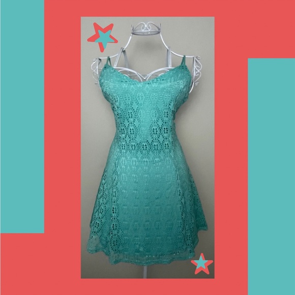 small aqua lace summer dress - Picture 1 of 1